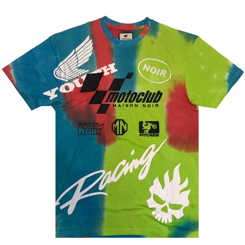 Men's "Motoclub" tee. Size Medium, Large, And XL.